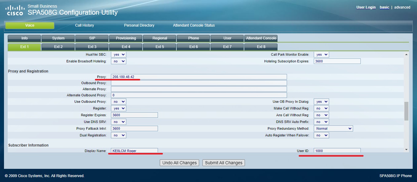 Proxy is the IP address or host name to the pbx server.